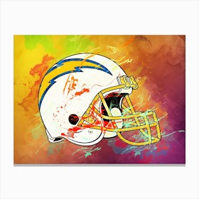 Los Angeles Chargers Helmet Abstract Canvas Print