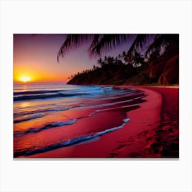 Sunset On The Beach 633 Canvas Print