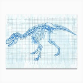 Amargasaurus Skeleton Hand Drawn Blueprint 1 Canvas Print