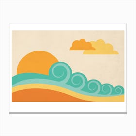 Retro Beach Canvas Print