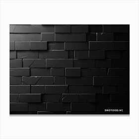 Abstract Black Background with Brick Shadow Texture Canvas Print