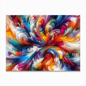 Watercolor Brush Strokes In Multi Color 4 Canvas Print