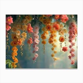 Flowers Hanging From A Tree Canvas Print