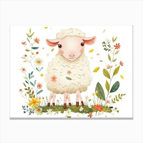 Little Floral Sheep 2 Canvas Print