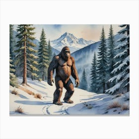 Sasquatch Elusive Majesty in the Cold Canvas Print