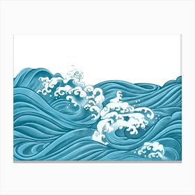 Asian Sea Waves Canvas Print