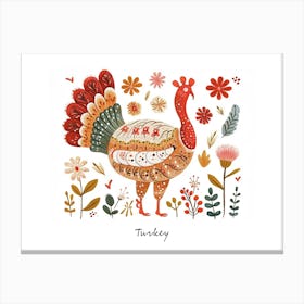 Little Floral Turkey 1 Poster Canvas Print