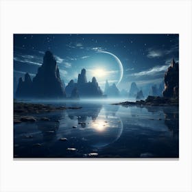 Moonlight Landscape Canvas Print