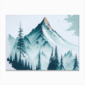 Mountain Background Minimal Landscape Art Very Plain Added Foreground Trees Watercolor Brush 3 20231027113538445 Kkdq Bbkz Canvas Print