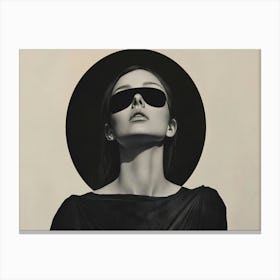 Black And White Portrait Of A Woman 14 Canvas Print