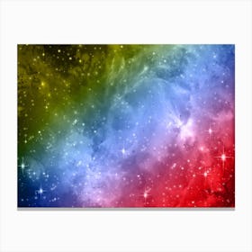 Red, Blue Galaxy Space Background Canvas Print