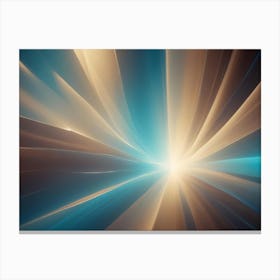 Abstract Image Of A Glowing, Radial Pattern In Shades Of Blue, Gold, And Brown Canvas Print