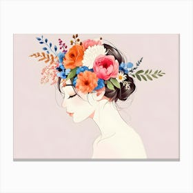 Fashion Woman With Flowers 38 Canvas Print