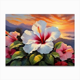 Sunset Hibiscus 2 Canvas Print