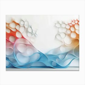 Smooth Blue And Gradient Red Curves Intertwine On A White Canvas With A Glossy 1 Canvas Print