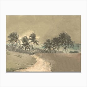 Beach Vintage Painting Canvas Print