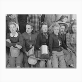 High School Girls Who Are Going To The Pea Fields, Nampa, Idaho By Russell Lee 1 Canvas Print