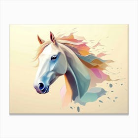 Horse Animal Abstract Art in Pastel Colors Canvas Print