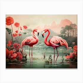 Flamingo Fun 1 Canvas Print