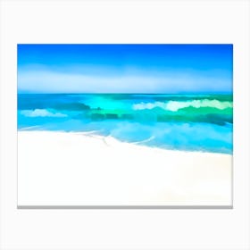 Watercolor Beach Painting Canvas Print