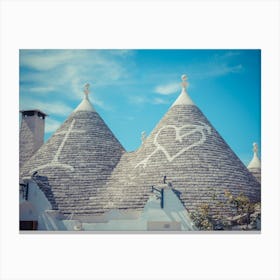 Close Up Of A Conical Roofs Of A Trulli Houses 1 Canvas Print
