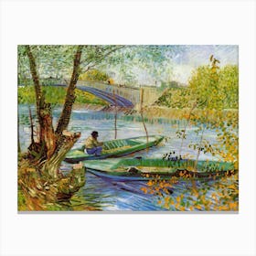 Vincent Van Gogh, Fishing In The Spring, The Pont De Clichy, Asnires, 1887. Canvas Print