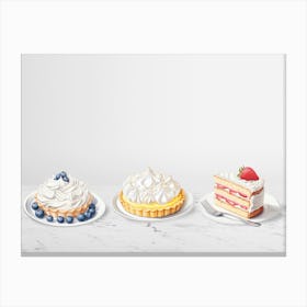 Three Desserts Canvas Print