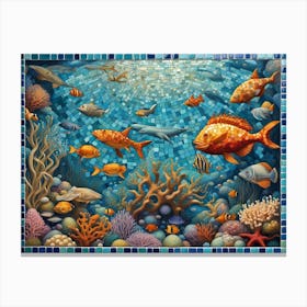 Underwater World Ocean Mosaic 2 Canvas Print