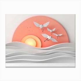 Birds At Sunset Canvas Print