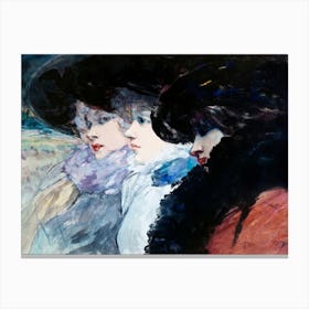 Three Women In Profile, Henry Somm Canvas Print