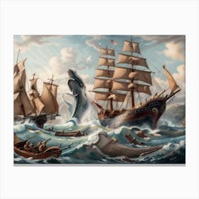 Ship In The Sea 1 Canvas Print