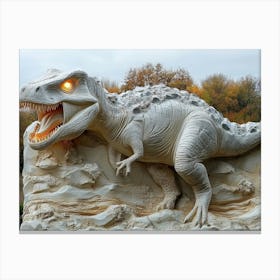 3d Dinosaur Made of Stone 1 Canvas Print