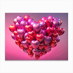 Heart Shaped Balloon Bouquet For Valentine S Day Canvas Print