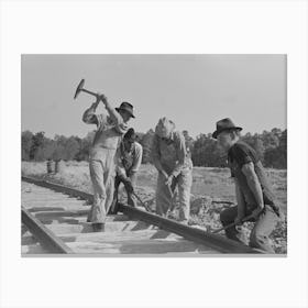 Railroad Gang, Southern Paper Mill Construction Crew, Lufkin, Texas By Russell Lee Canvas Print