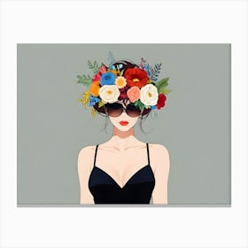 Fashion Woman With Flowers 20 Canvas Print