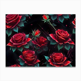 Roses Wallpaper Canvas Print