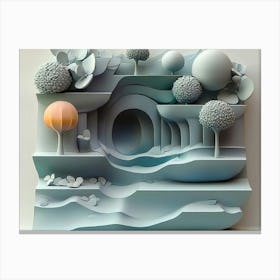 3d Paper Sculpture Canvas Print