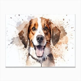 Beagle Watercolor Painting Canvas Print