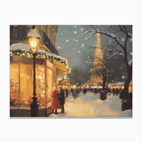 Christmas In Paris Canvas Print