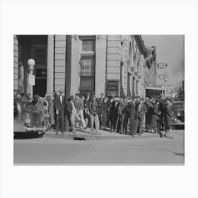 Bank Corner, Saturday Morning, Laurel, Mississippi By Russell Lee Canvas Print