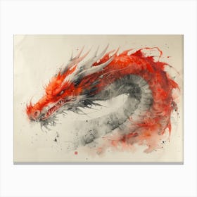 Calligraphic Wonders: Dragon Painting Canvas Print