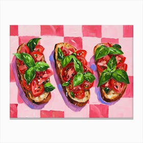 Bruscetta Pink Checkerboard 3 Canvas Print