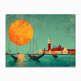 Abstract Venice poster illustration 14 Canvas Print