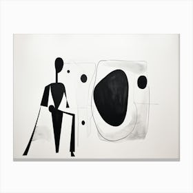 Abstract With Black And White Dots Canvas Print