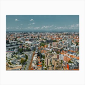 Beautiful view of Milan in summer. Aerial view Canvas Print