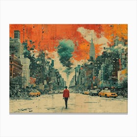 Urban Rhapsody: Collage Narratives of New York Life. New York City Canvas Print