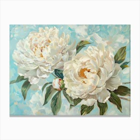 White Peonies 8 Canvas Print