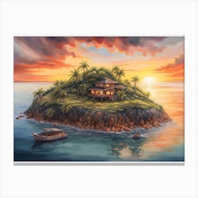 A house on an island Canvas Print