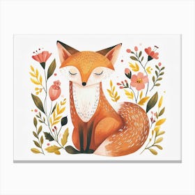 Little Floral Fox 4 Canvas Print