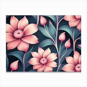 Pink Flowers 7 Canvas Print